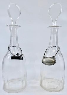 A Pair of Irish or English Glass Decanters