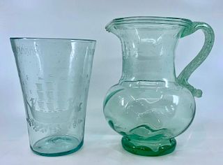 Two Pieces of Steigel Type Glass