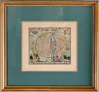 Antique Map of Paris by Rossingol