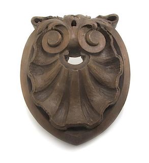 A Continental Carved Wood Ornament, Height 12 1/4 inches.