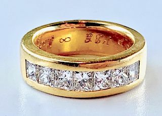 18K Gold and Diamond Channel Set Band