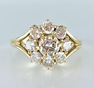 Ladies Diamond and 14K Yellow Gold Ring
