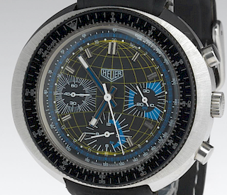 A Rare Heuer “Mappenmonde” Leonides Wrist Watch, c. 1973