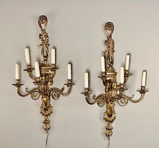Second Pair of Louis XVIth Style Gilt Bronze Sconces