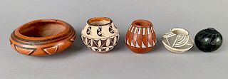Five Native American Pottery Miniatures, Dolores Curran