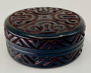 Chinese Carved Lacquer Kogo Incense Storage Box