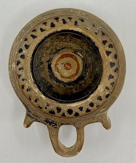 South Italian Antique Pottery Oil Lamp, c.4th c. BC