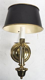 A Brass Ship's Sconce, Height 13 1/2 inches.