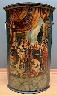 A Hanging Painted Corner Cabinet