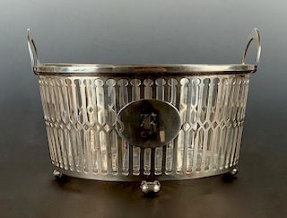A Frank M.Whiting Sterling Basket with Glass Insert
