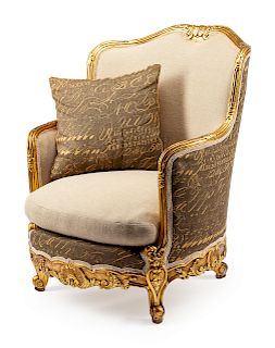 A Regence Style Giltwood Bergere