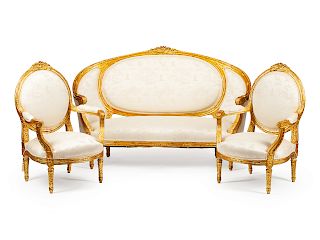A Louis XVI Giltwood Salon Suite 