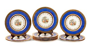 A Set of Twelve Napoleonic Porcelain Plates