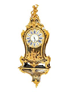 A Napoleon III Gilt Bronze Mounted Boulle Marquetry Bracket Clock