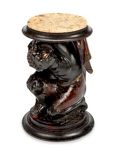 A Venetian Carved Figural Pedestal