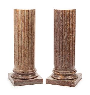 A Pair of Italian Marble Pedestals