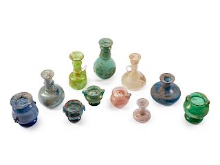 Twelve Roman Style Glass Vessels 
