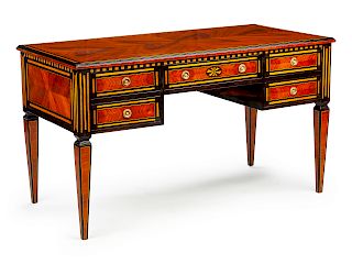 An Italian Neoclassical Style Satinwood Inlaid Writing Desk