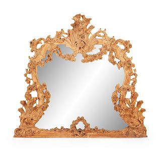 An Italian Carved Walnut Mirror