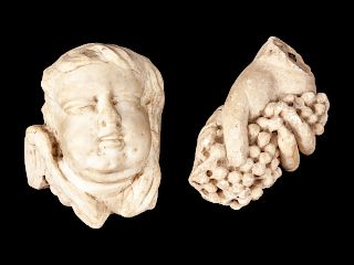 A Pair of Italian Marble Fragments 