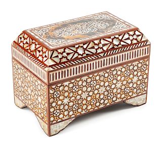 An Iberian Mother-of-Pearl Inlaid Table Casket