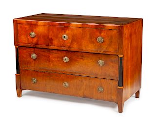 A Continental Neoclassical Walnut Commode