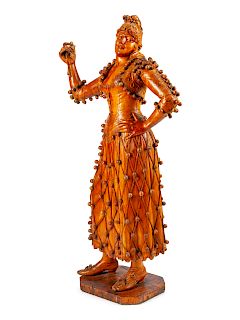 An Austrian Carved Figure of a Woman