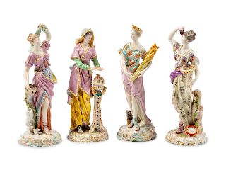Four German Porcelain Allegorical Figures