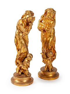 A Pair of Gilt Bronze Figures