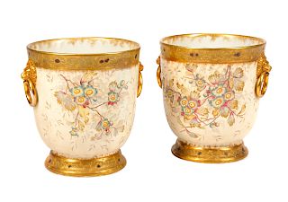 A Pair of Royal Bonn Porcelain Cache Pots