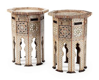 A Pair of Moorish Style Mother-of-Pearl Inlaid Tables