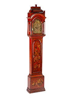 A George III Lacquered Tall Case Clock