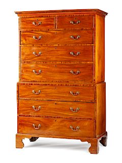 A George III Mahogany Chest on Chest 