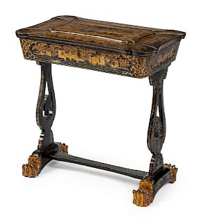 A Regency Lacquered Sewing Table