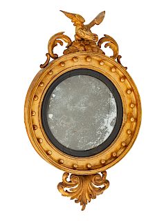 A Regency Style Giltwood Convex Mirror 