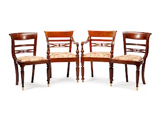 A Matched Set of Ten Anglo-Colonial Style Dining Chairs