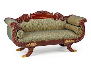 An American Classical Gilt Bronze Mounted Mahogany Sofa 