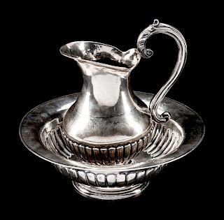 A Continental Silver Basin and Pitcher