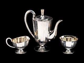 An Austrian Art Deco Silver Three-Piece Coffee Service