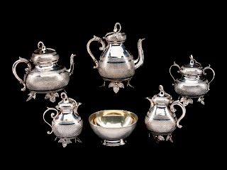 A Continental Silver Six-Piece Tea and Coffee Service