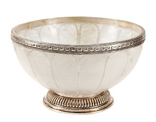 A Silver Mounted Rock Crystal Bowl