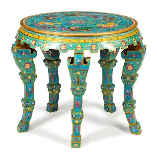 A Chinese Cloisonne Mounted Center Table