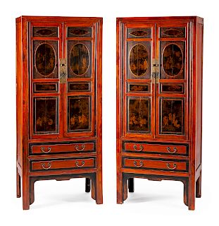 A Pair of Chinese Lacquered Cabinets 