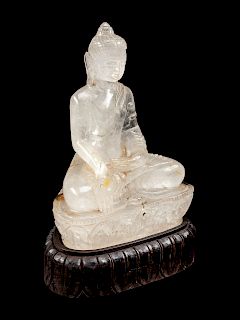 A Chinese Rock Crystal Figure of Buddha