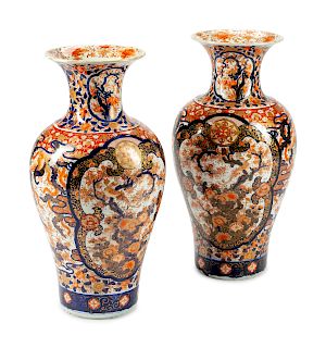 A Pair of Large Japanese Imari Vases