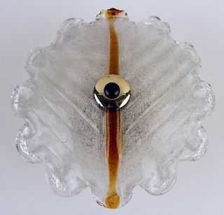 FLUSH MOUNT GLASS FIXTURE OR WALL SCONCE C.1960