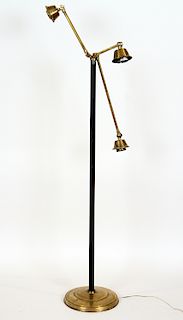 BRASS IRON FLOOR LAMP ADJUSTABLE ARMS AND HEADS