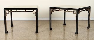PAIR GILT GLASS TOP SIDE TABLES MANNER JAMES MONT