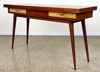 SATINWOOD FLIP TOP CONSOLE TABLE C.1960