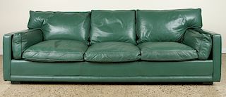 JACQUES ADNET STYLE LEATHER SOFA CIRCA 1950